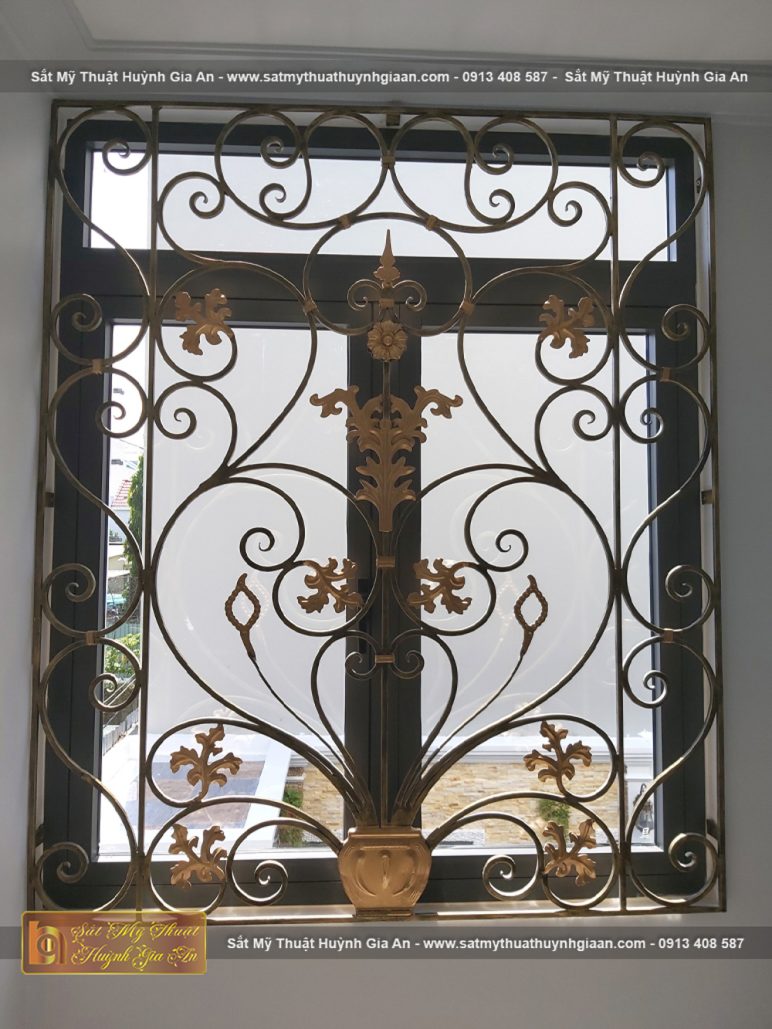Song cửa sổ sắt mỹ thuật đẹp xuất sắc CS029 theo phong cách hiện đại